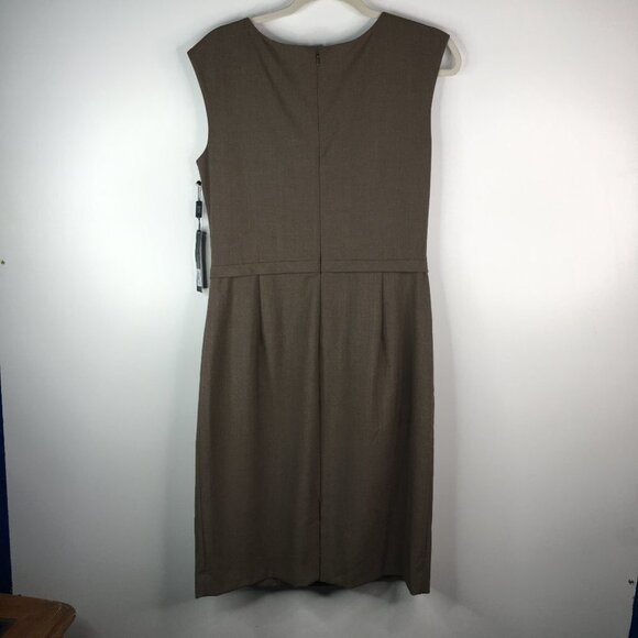 NWT Tahari  (Arthur S. Levine)  Taupe Beige Dress Size 10 - Picture 6 of 8